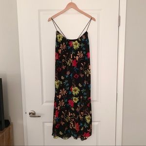 H&M Black Floral Midi Dress